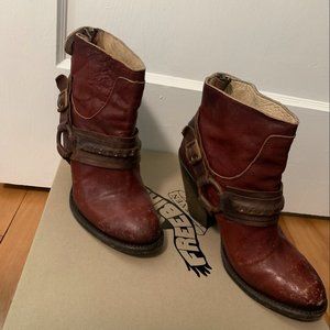 Freebird Rust Red Ankle Boots Size 9